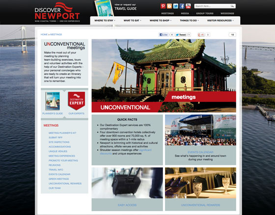 Discover Newport Interior Meetings page
